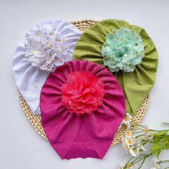 Soft Elastic Strip Flower Baby Hat for Girl
