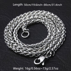 Men's Stainless Steel Necklace Cuban Double Chain
