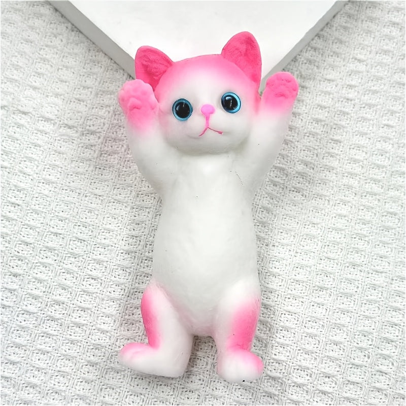 Cute Cat Squeeze Toy with Soft Fur in 4 Colors