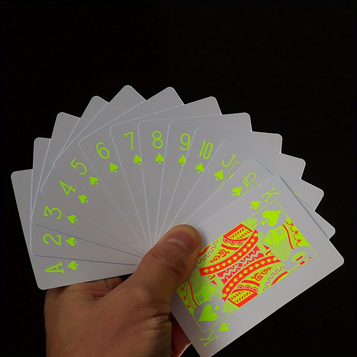 54pcs Fluorescent Waterproof Poker Deck for Poker Party Game