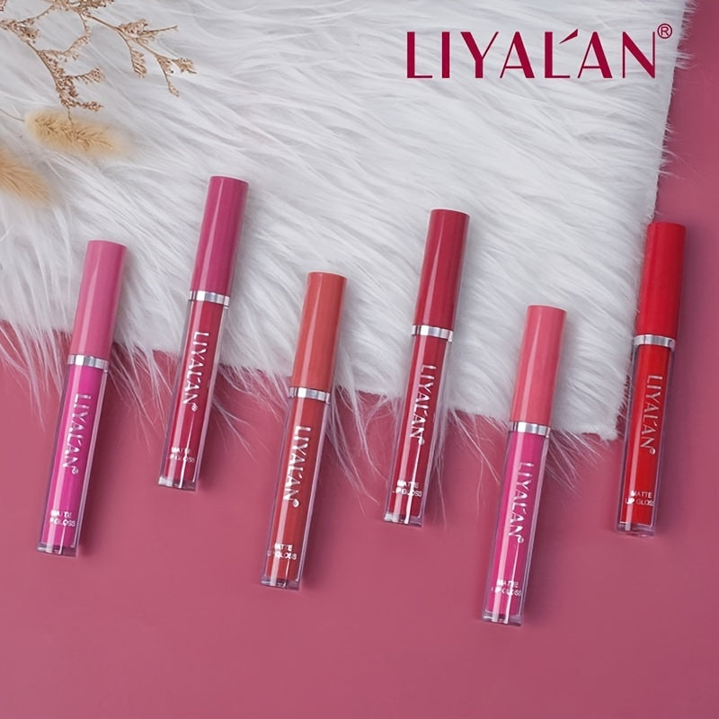 LIYALAN 6 Colors Matte Liquid Lipstick Set - Waterproof Long Lasting Nude Shades