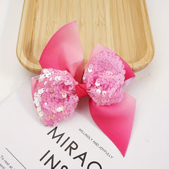Girls Sequin Bow Hair Clip Party Performance Gift
