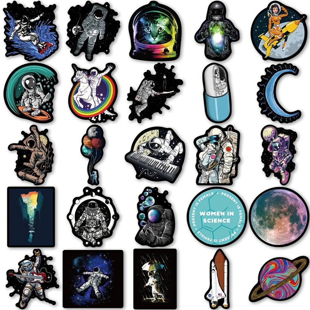 50pcs Astronauts Explore Outer Space Doodle Stickers for DIY Creative Toys