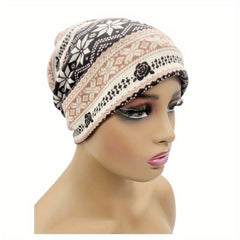 Boho Print Beanie Turban Chemo Hats For Women