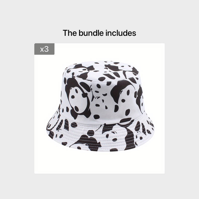 Cow Print Bucket Hat Double sided Basin Hat For Men And Women