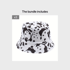 Cow Print Bucket Hat Double sided Basin Hat For Men And Women