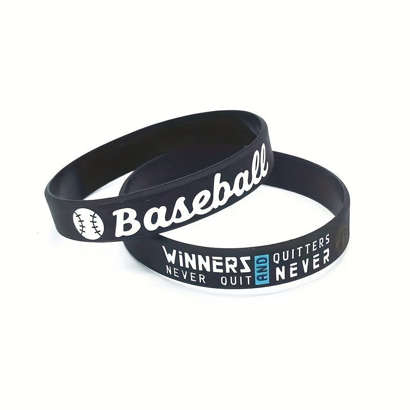 3Pcs Basketball Victory Never Give Up Wristband Silicone Bracelet