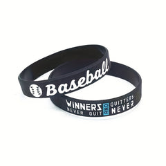 3Pcs Basketball Victory Never Give Up Wristband Silicone Bracelet