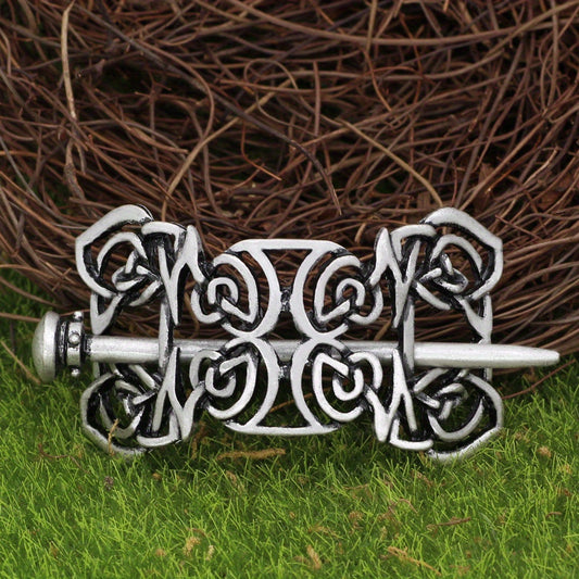 Viking Celtic Style Barrette Hair Pin Silver Irish Knot Jewelry Barrette