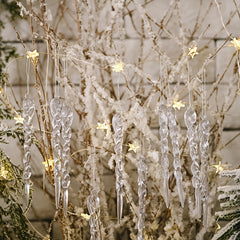 12pcs Christmas Faux Icicle Decor Transparent Hanging Ornaments