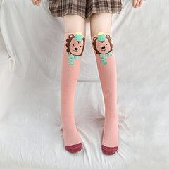 Girl's Bowknot Animal Pattern Knee High Socks