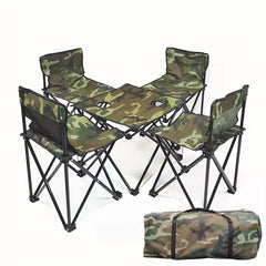 5pcs Outdoor Camping Table And Chair Set Portable Folding Table And Chair