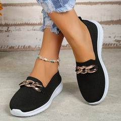 Women's Chain Decor Sneakers Slip On Outdoor Shoes