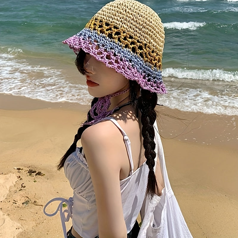 Breathable Straw Sun Hat Cloche Hats Travel Beach Cap