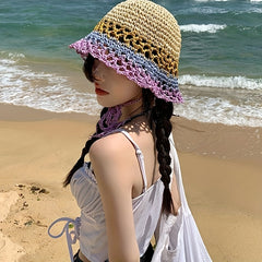 Breathable Straw Sun Hat Cloche Hats Travel Beach Cap