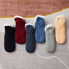 Warm Twist Slippers Socks Thick Knit Low Cut Ankle Socks
