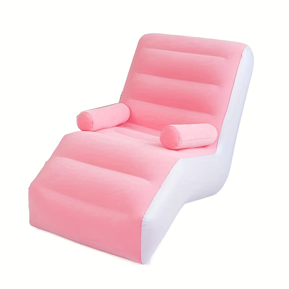 Outdoor Inflatable Flocking Sofa Couch, Portable Lounge Chair