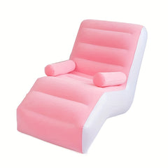 Outdoor Inflatable Flocking Sofa Couch, Portable Lounge Chair