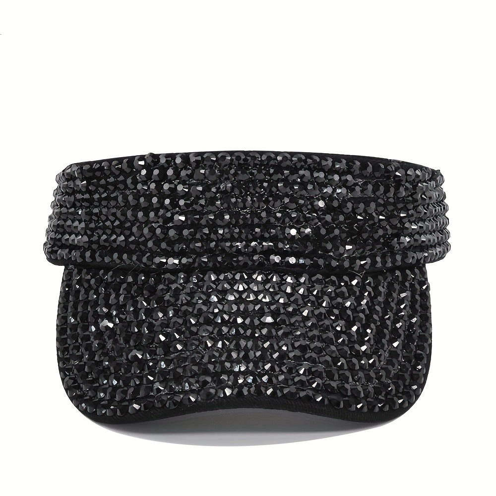 Rhinestone Summer Visor Hat UV Protection Sun Hat