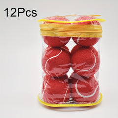 12pcs Portable Durable Tennis Rubber Ball for Beginners Red