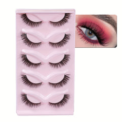 Fox Eyelashes Natural False Eyelashes D Curling 5 Pairs