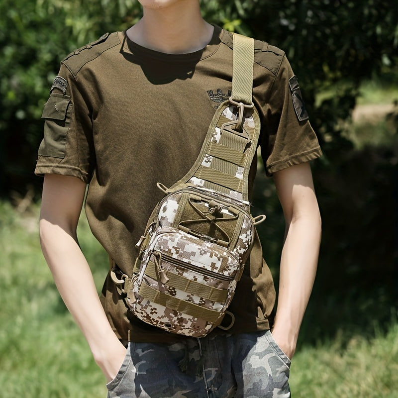 Men's Tactical Crossbody Bag Camo Chest Bag for Outdoor Hiking Camping