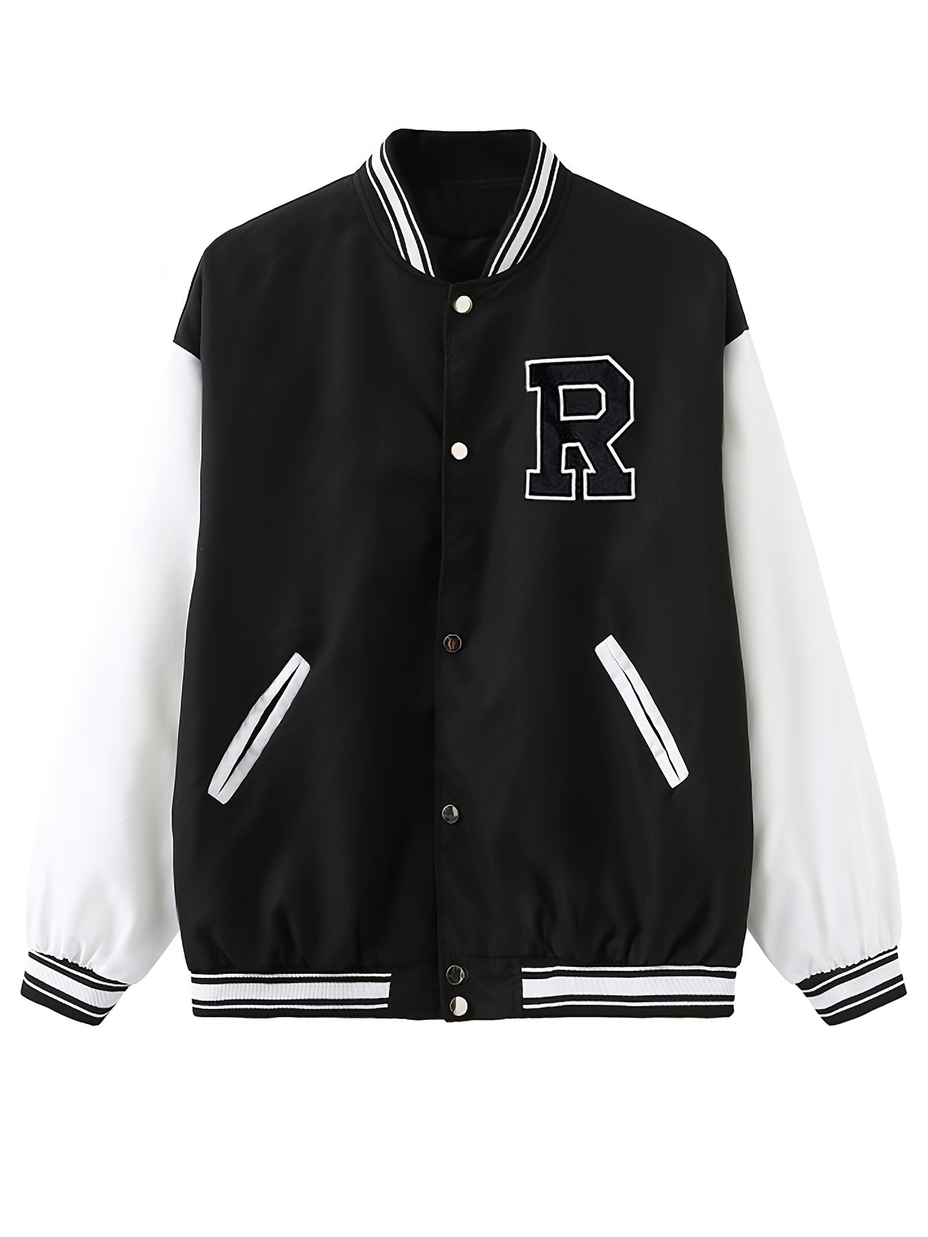 Women's R Letter Print Long Sleeve Jacket