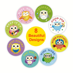500pcs Animals Cartoon Stickers Owl Designs School Teacher Stationery Sticker