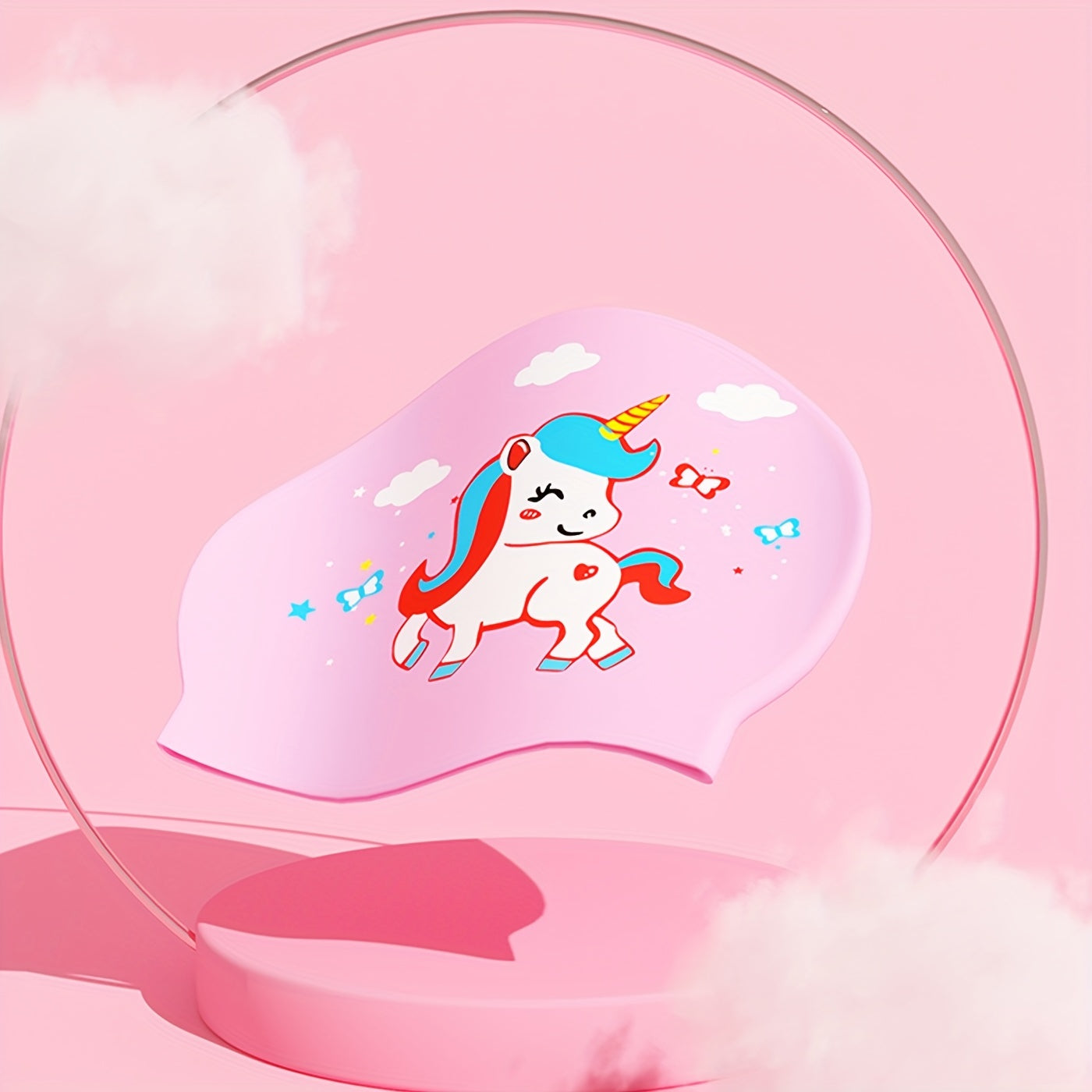 Kids Swimming Cap Silicone Cartoon Hair Cap Boys Girls Toddlers