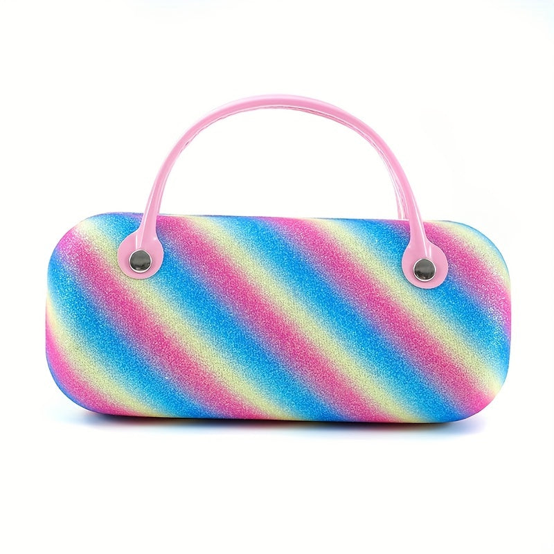 Rainbow Plastic Folding Glasses Case For Girls