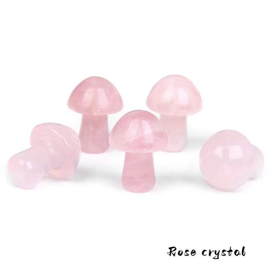 Hand Carved Mushroom Crystal Gemstone DIY Jewelry Gift