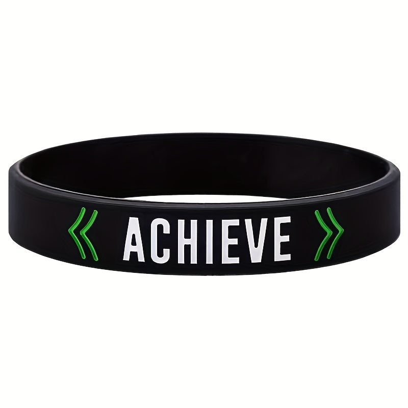 3Pcs Inspirational Success Rubber Bracelet Silicone Wristband