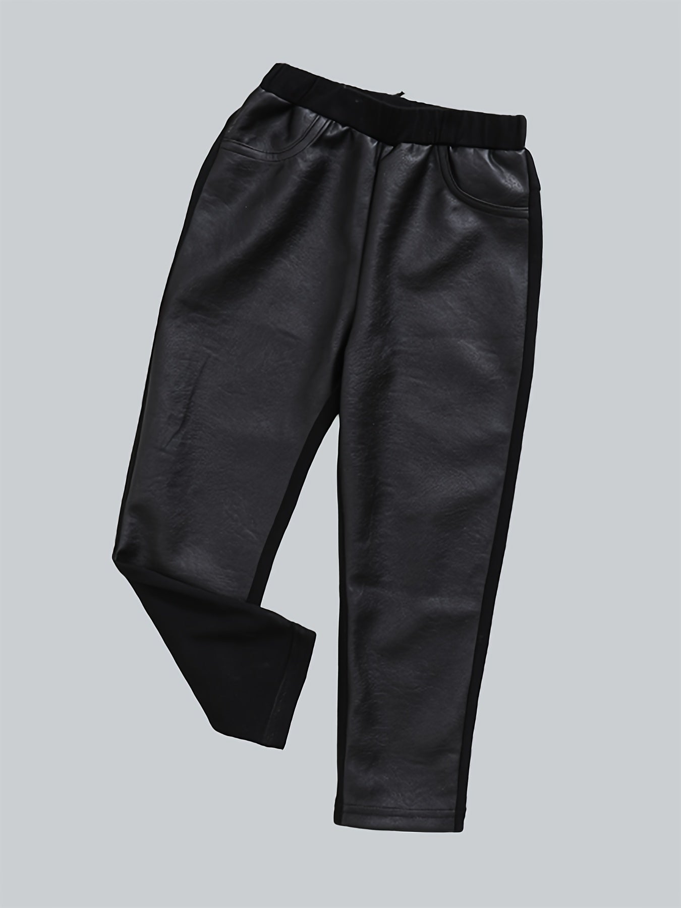 Boys Faux Leather Long Pants Spring Autumn Kids Clothing