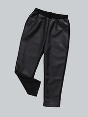 Boys Faux Leather Long Pants Spring Autumn Kids Clothing