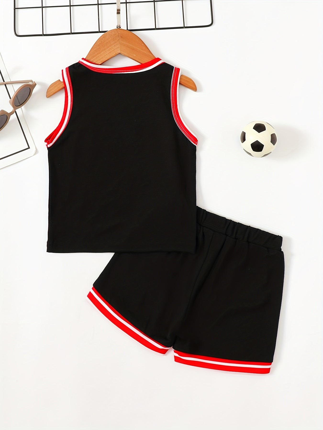 Toddler Kid Basketball Jersey Outfit Game 83 Tank Top Track Shorts Set