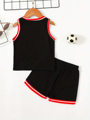 Toddler Kid Basketball Jersey Outfit Game 83 Tank Top Track Shorts Set