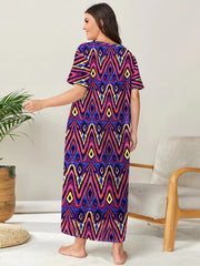 Casual Loungewear Dress Women's Plus Allover Print Short Sleeve