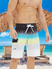 Men's Creative Print Beach Shorts Stretch Drawstring Comfortable Summer Seaside