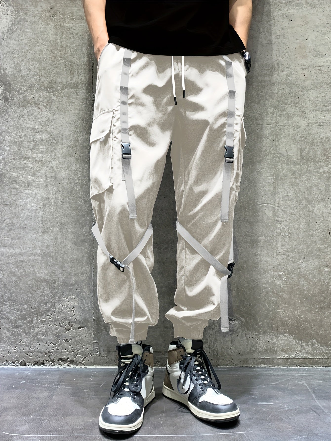Ribbon Men's Relaxed Fit Cargo Jogger Pants Flap Pockets