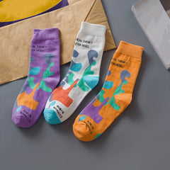Colorful Graffiti Socks Funny Mid Tube Women's Stockings