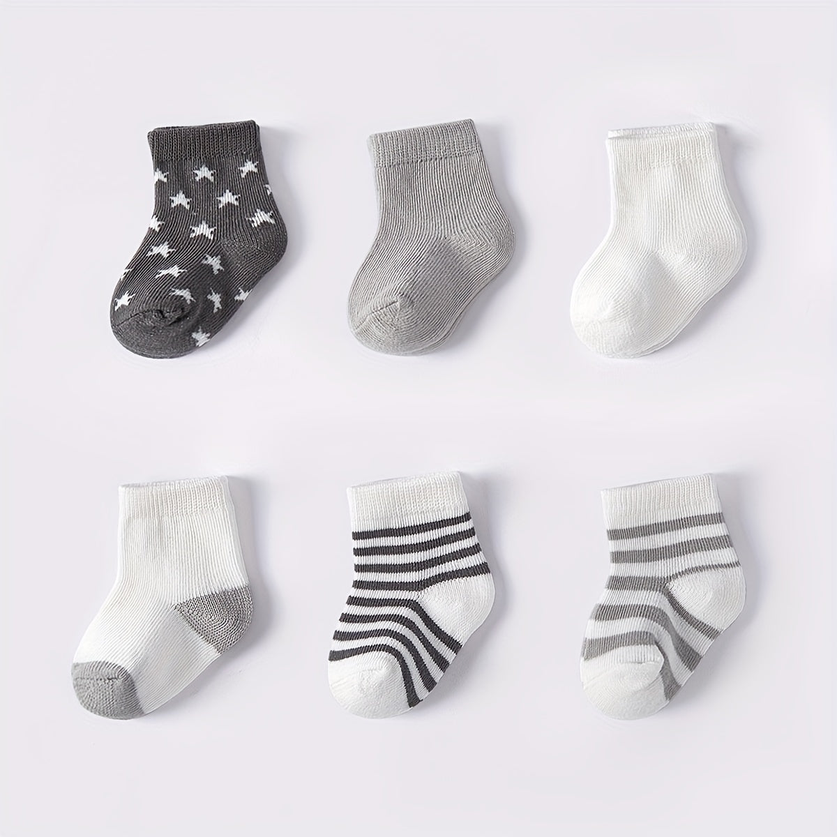 6 Pairs Baby Boys Casual Breathable Short Socks for All Seasons