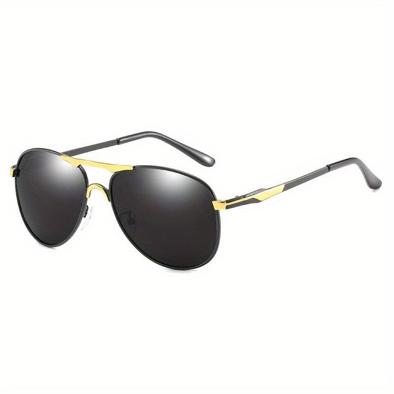 Polarized Driving Sunglasses UV400 Top Bar Aviator Outdoor Glasses Case