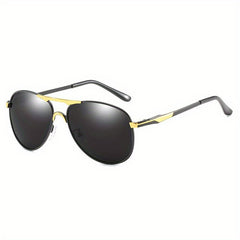 Polarized Driving Sunglasses UV400 Top Bar Aviator Outdoor Glasses Case
