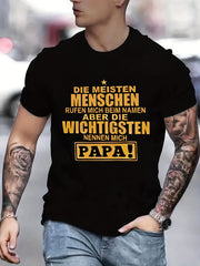 Men's Papa Print T shirt Casual Breathable Tee Men's Clothing