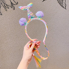Girls Mermaid Unicorn Wig Sequin Headband Costume Dress Up Party Hair Accessorie
