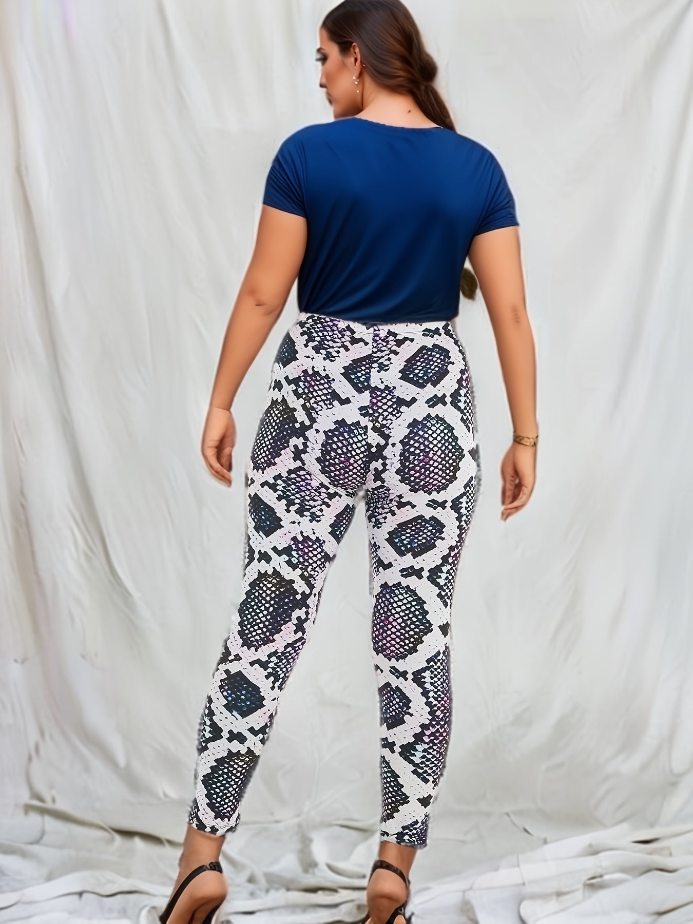 Snake Skin Print High Stretch Fitness Leggings