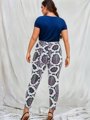 Snake Skin Print High Stretch Fitness Leggings