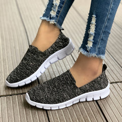 Women's Knitted Non-slip Loafers Breathable Slip On Flat Shoes
