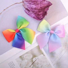 Sweet Gradient Ribbon Bow Hair Clips for Girls