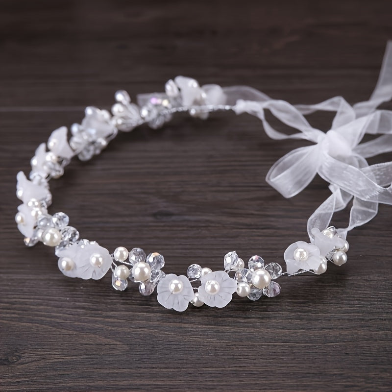 Rhinestones Flower Headband Hair Accessories Crown Wedding Decoration